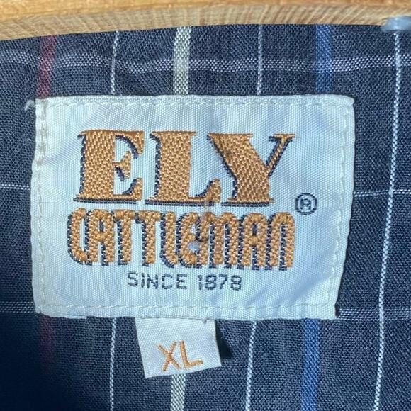 ELY CATTLEMAN Vintage Western Plaid,Casual ,Snap Shirt Men Size XL - Picture 7 of 9